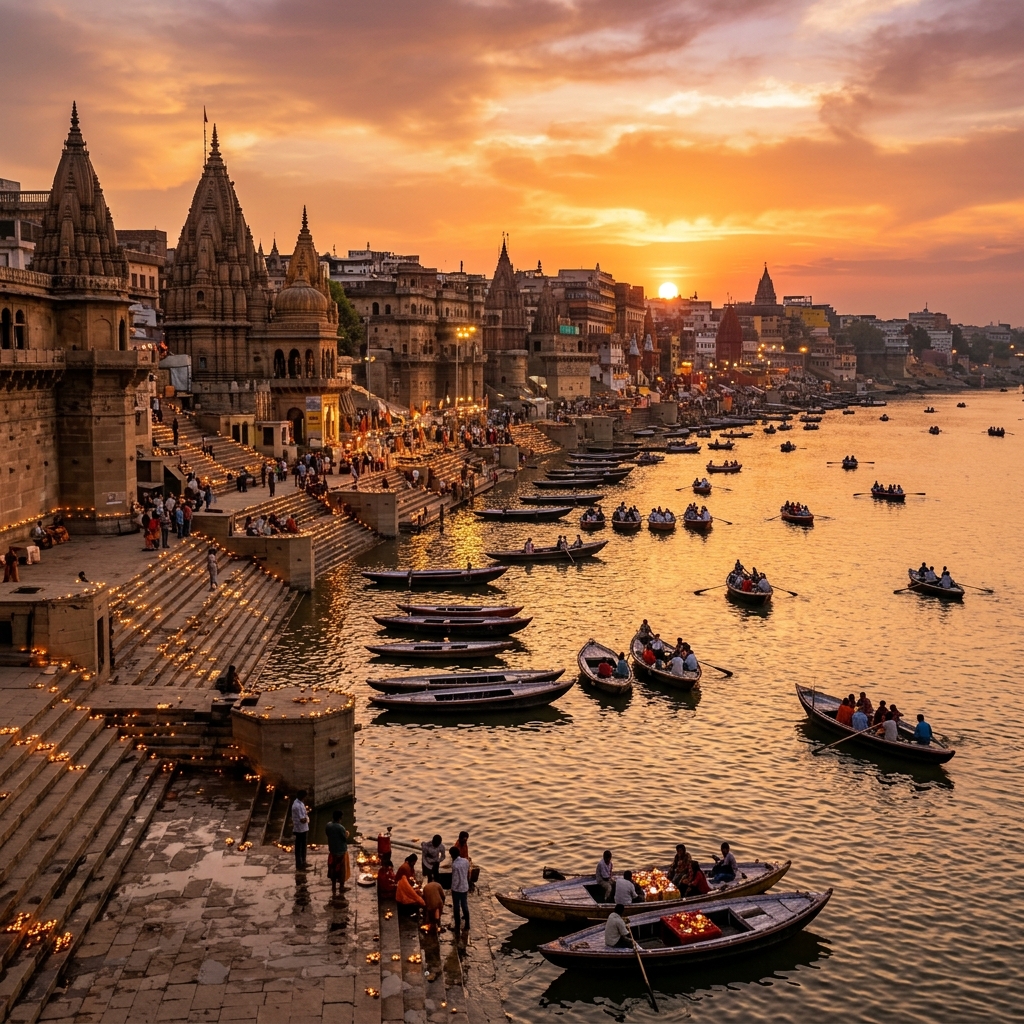 Varanasi Ghats at Golden Hour